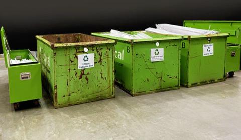 recycling bins