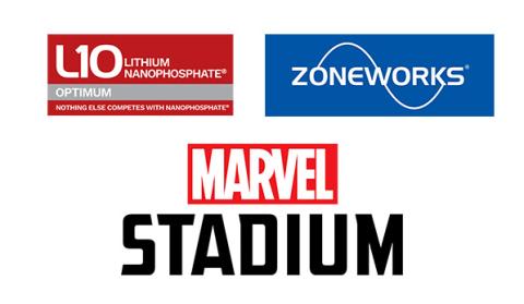 L10, Zoneworks and Marvel Stadium Logos