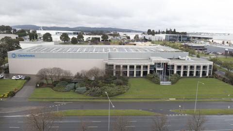 Office with solar panel installation